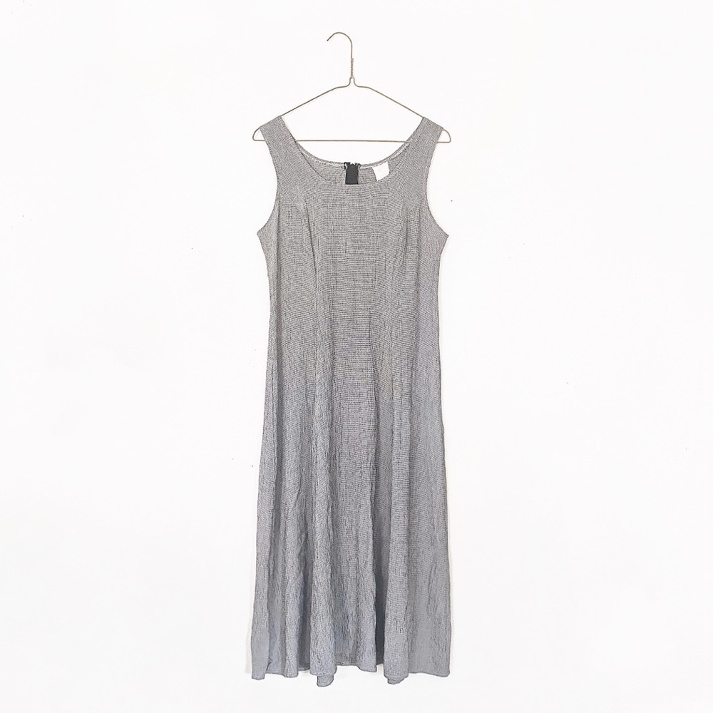 90s VTG check maxi dress - classic long minimalist slinky